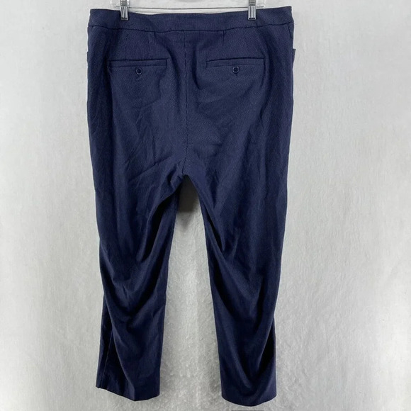 Lane Bryant Pants Womens Sz 18 Navy Blue Highrise Pinstripe Straight Ankle Pants - Picture 2 of 9